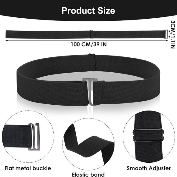 2PCS No Show Women's Stretch Belt Invisible No Show Invisible Belt Women Elastic - Picture 2 of 7